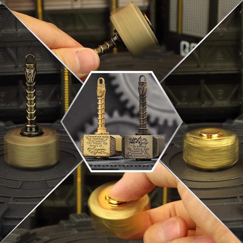 Cool Hammer Fidget Spinners Toy Metal For Kids Adults, Brass Hand Finger Spinner Gift for Boys Age