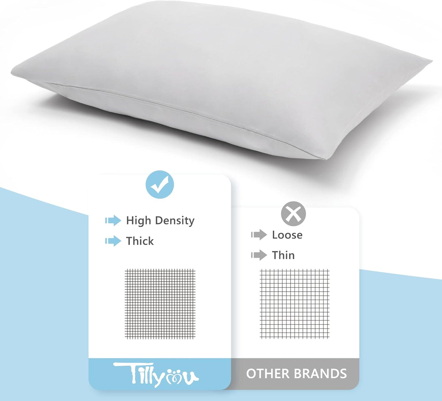 TILLYOU Toddler Pillowcase 2 Pack with Envelope Closure,13" x 18" Silky Soft Microfiber Travel