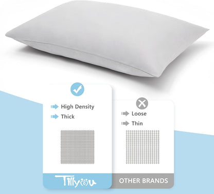 TILLYOU Toddler Pillowcase 2 Pack with Envelope Closure,13" x 18" Silky Soft Microfiber Travel