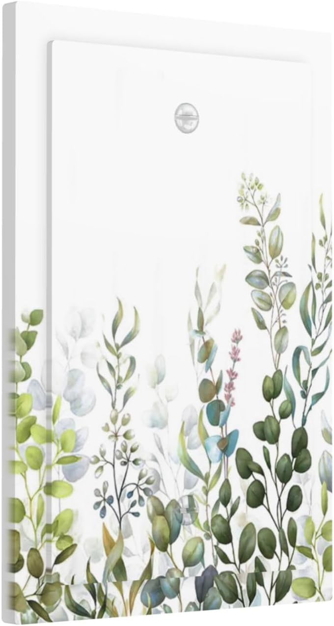 Green Eucalyptus Leaf Plant Herbs Springnature Light Switch Cover Plate 1 Gang No Device Blank
