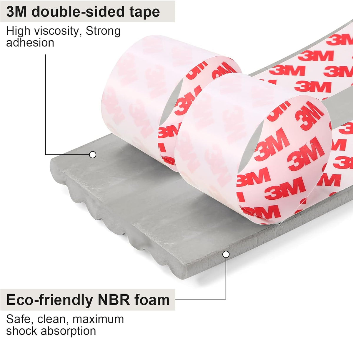 Baby Proofing Edge Corner Protector, 16.4 ft Edge Guards Padding with 3M Adhesive, Extra-Wide Soft