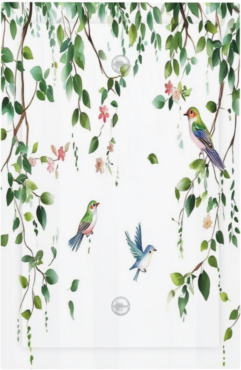 Light Switch Cover Plate Green Leaves Bird Eucalyptus Sage Plant 1 Gang No Device Blank Electrical