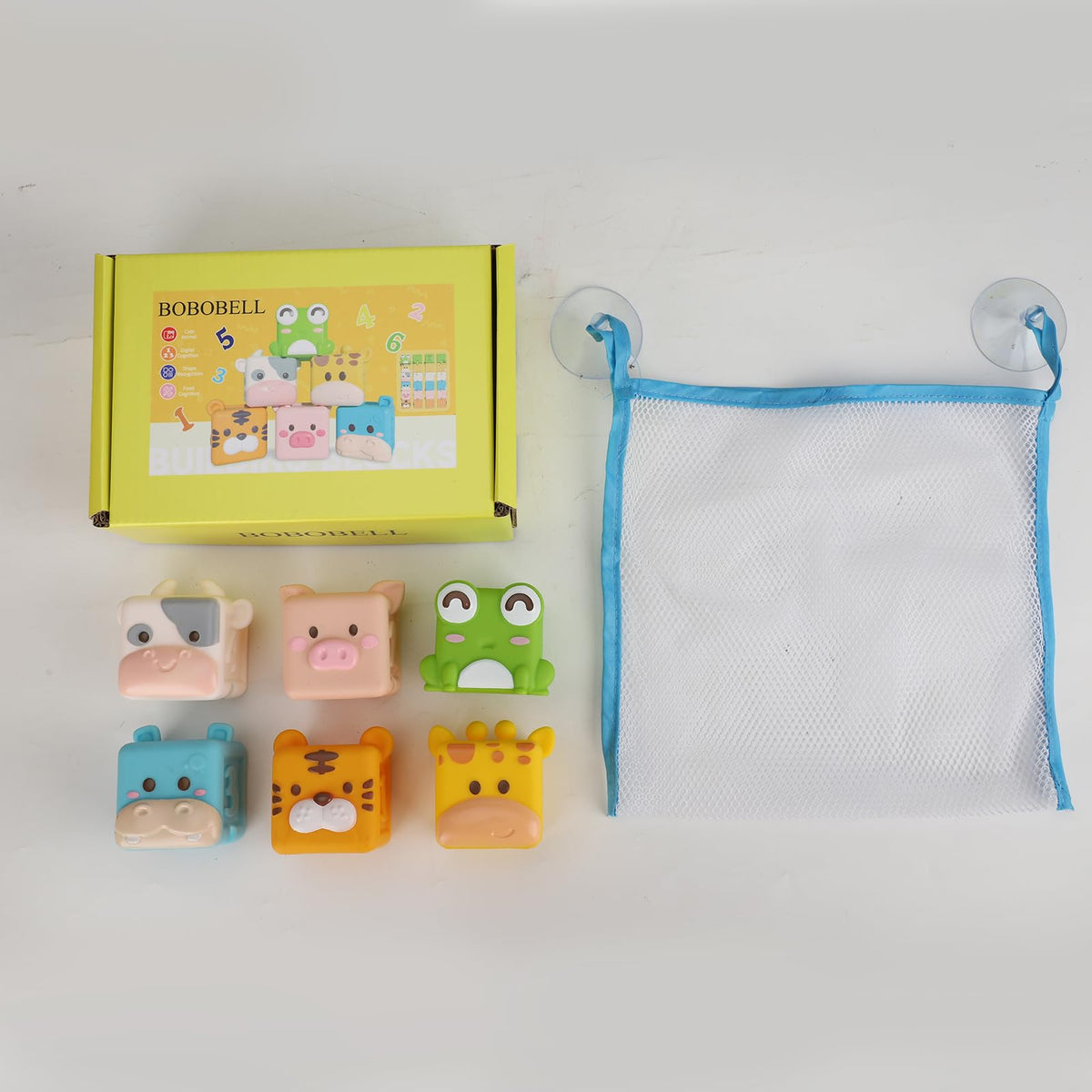 BOBOBELL Animal Soft Baby Blocks,Squeeze Blocks for 6-12 Months Babies