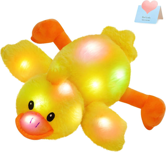 Glow Guards 12'' Light up Yellow Duck Stuffed Animal Soft LED Night Light Glowing Plush Toy Pillow