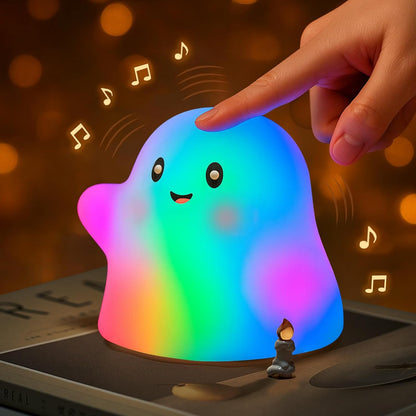 Halloween Ghost Night Light RGB – Touch Night Light for Kids, Rainbow Color-Changing,30-Min