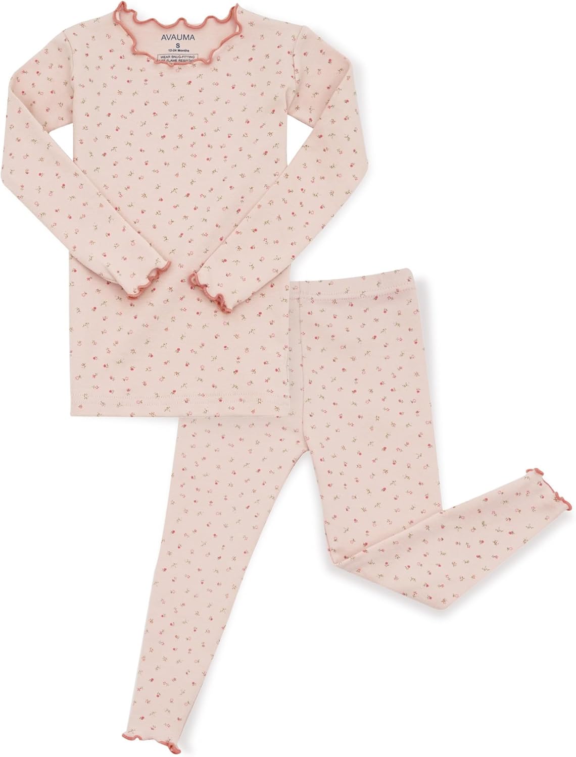 AVAUMA Baby Boy Girl Pajama Set 6M-7T Kids Cute Toddler Snug fit Flower Pattern Design Pjs Cotton