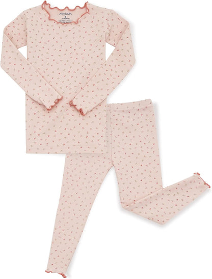 AVAUMA Baby Boy Girl Pajama Set 6M-7T Kids Cute Toddler Snug fit Flower Pattern Design Pjs Cotton