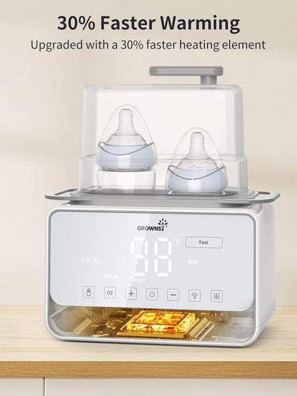 GROWSNY Fast Baby Bottle Warmer, 12-in-1 Milk Warmer with Steam and Water Bath Warming Modes for
