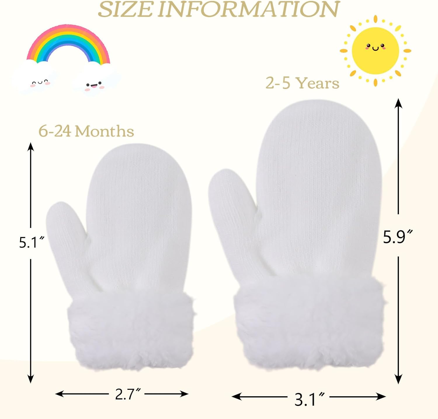 PESAAT Baby Girl Mittens Fleece Toddler Boy Mittens Warm Kids Winter Gloves Unisex Cold Weather
