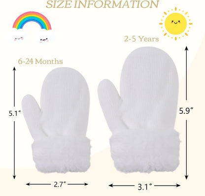 PESAAT Baby Girl Mittens Fleece Toddler Boy Mittens Warm Kids Winter Gloves Unisex Cold Weather