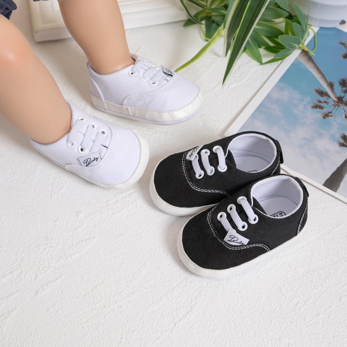 Morbido Infant Baby Boys Girls Canvas Sneaker Toddler Slip On Anti Skid Newborn First Walkers Candy