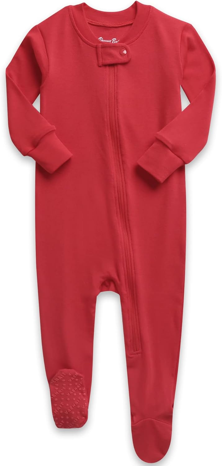 VAENAIT BABY Infant Toddler Boys Girls Footed One-Piece Sleep and Play Premium Modal Pajamas 1-2