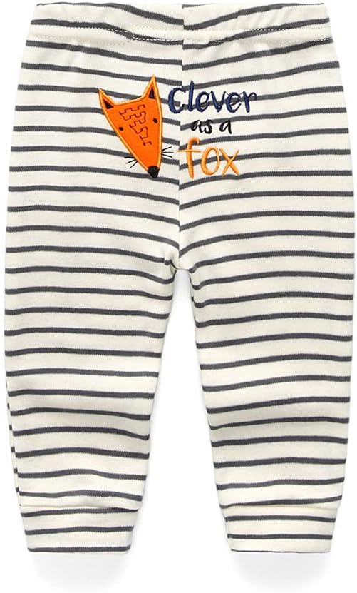Unisex Newborn Baby Cotton 4-Pack Pants Embroidery Pringting Casual Leggings 0-24 Months for Boys