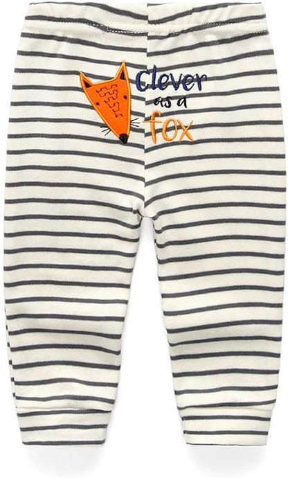Unisex Newborn Baby Cotton 4-Pack Pants Embroidery Pringting Casual Leggings 0-24 Months for Boys
