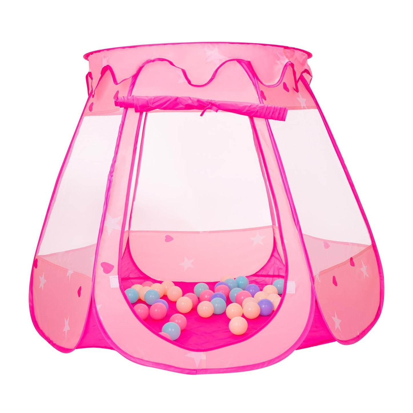 Pop Up Princess Tent with 50 Balls,Ball Pit with for Kid Girl Birthday Gift,Princess Toys for
