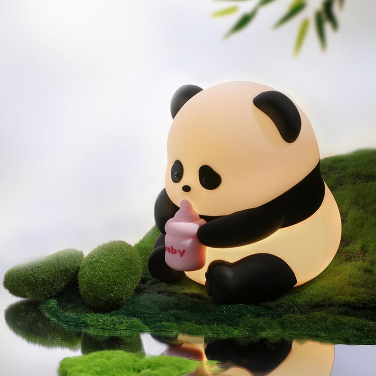 Cute Panda Night Light,LED Squishy Novelty Animal Night Lamp,Food Grade Silicone 3 Level Dimmable