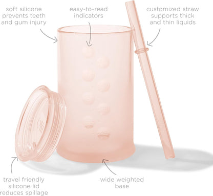 Olababy Clear View Silicone Training Cup with Straw Lid | Toddler Sippy Trainer 12mo+ | Unbreakable
