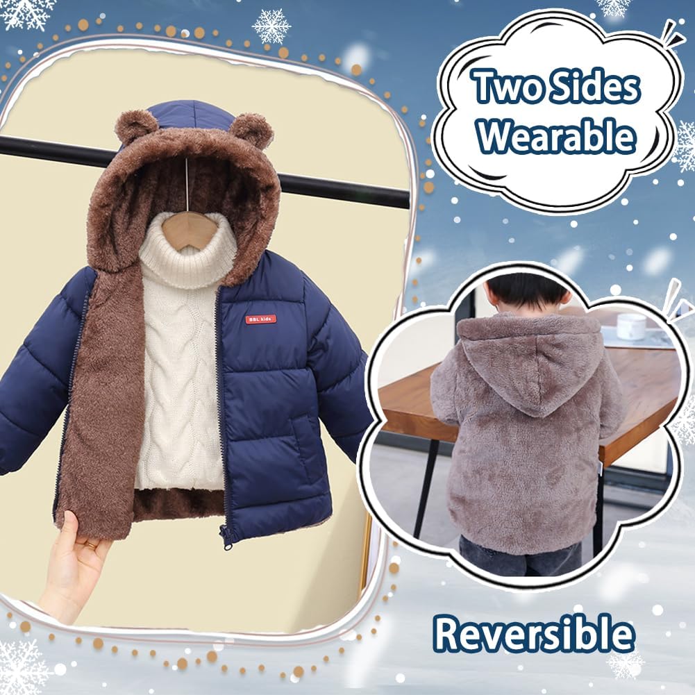 Fairy Baby Infant Baby Winter Coat Cute Teddy Bear Hooded Jacket Warm Fleece Outerwear Windproof