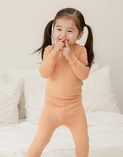 VAENAIT 6M-12Y Toddler Kids Girls Boys Soft Comfy Modal Tencel Solid Raglan Sleepwear Pajamas Pjs