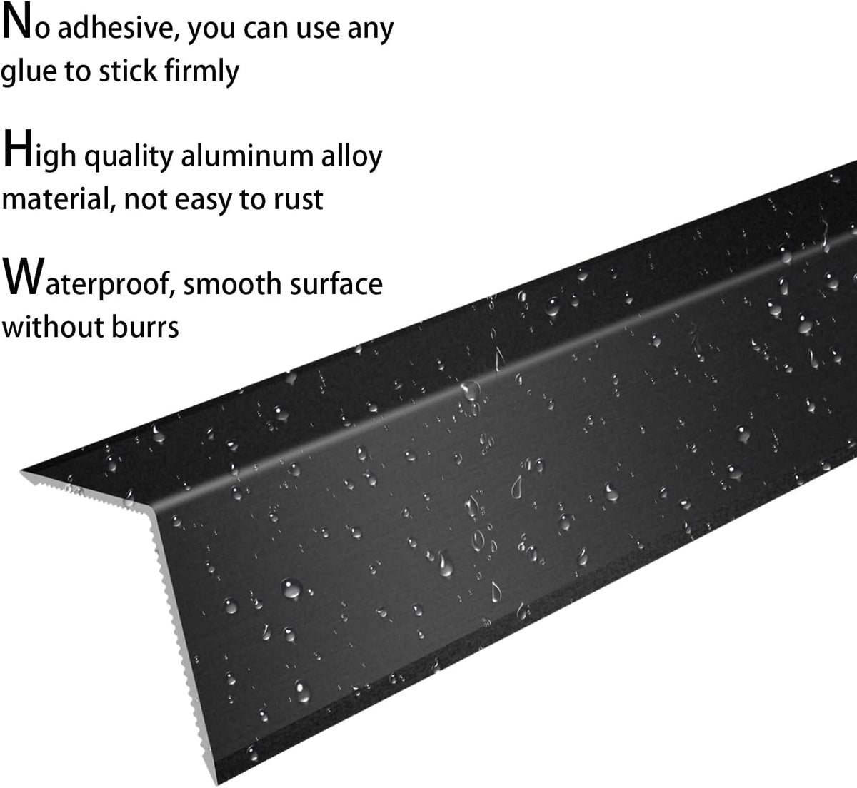6PCS 1.2x1.2x48” Aluminum Alloy Metal Wall Corner Protectors 20Ga Thickness Black Color Wall Corner