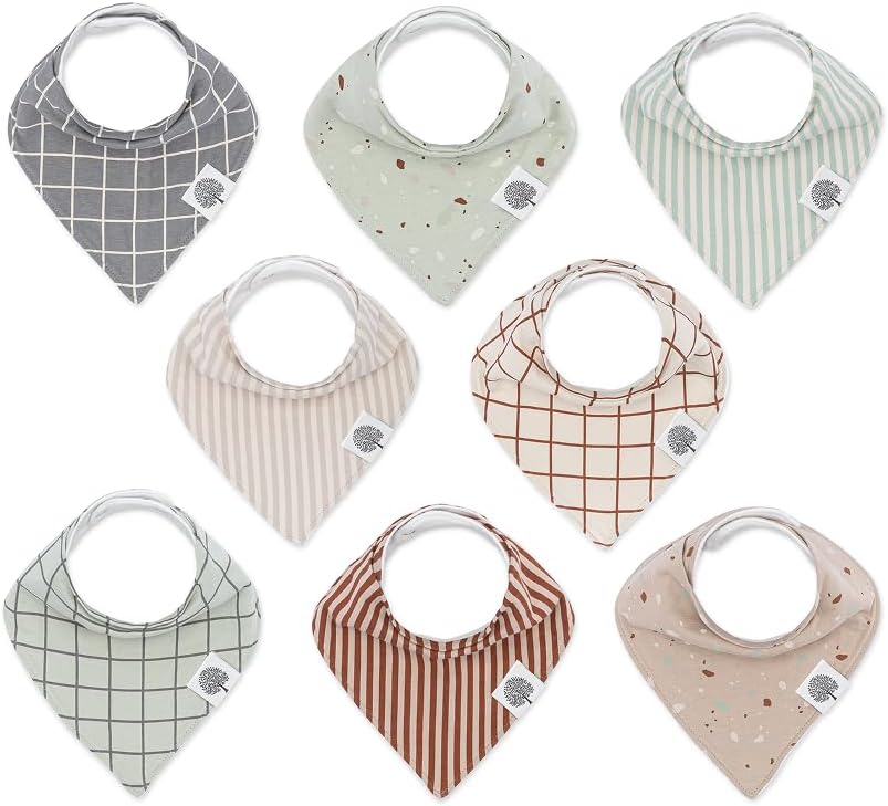 Parker Baby Bandana Drool Bibs 8 Pack Baby Bibs for Boys, Girls, Unisex - Soft & Stylish Teething
