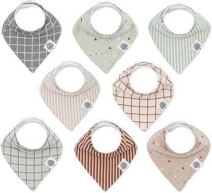 Parker Baby Bandana Drool Bibs 8 Pack Baby Bibs for Boys, Girls, Unisex - Soft & Stylish Teething