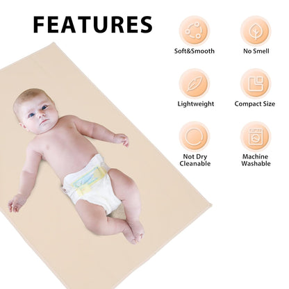 Vegan Leather Baby Changing Mat - Wipeable Portable Changing Pad, Foldable Travel Changing Mat for