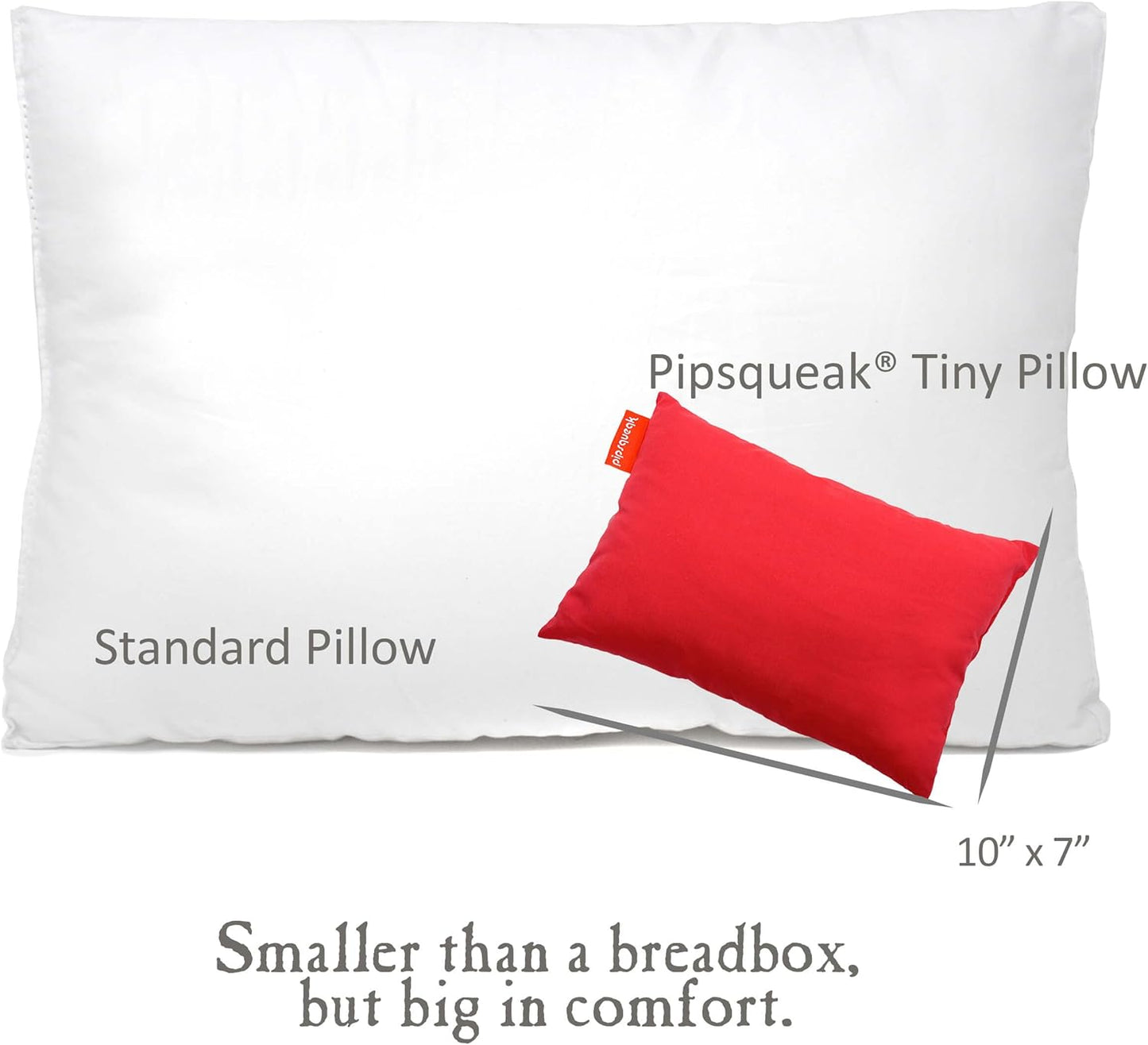 Pipsqueak Microfiber Pillow - Small, Mini - 11 x 7 in - Perfect for Travel, Cars, Airplanes