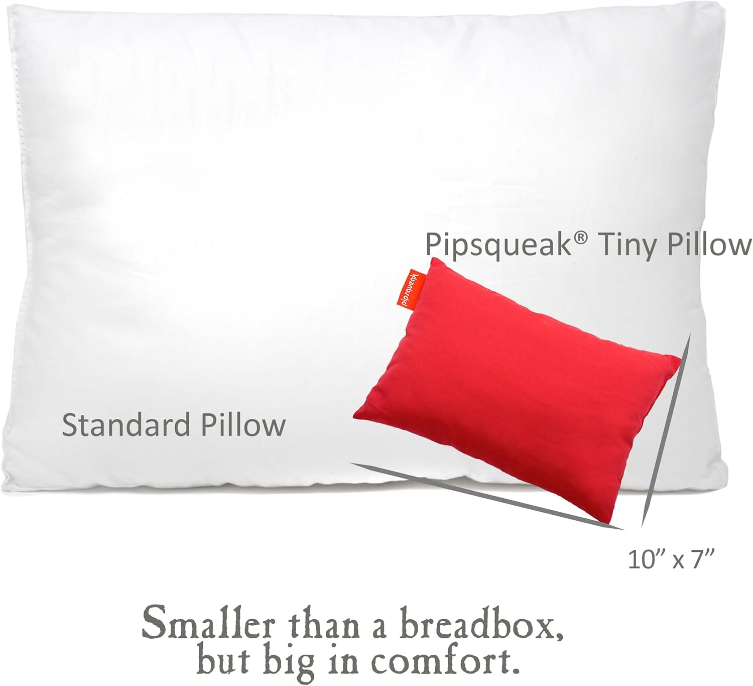 Pipsqueak Microfiber Pillow - Small, Mini - 11 x 7 in - Perfect for Travel, Cars, Airplanes