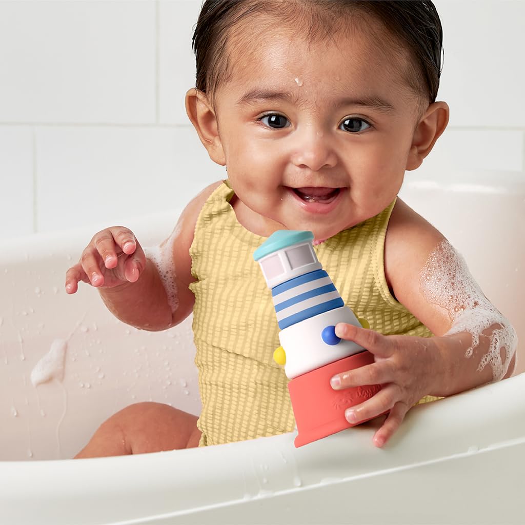 Itzy Ritzy Bathtime Gift Set, 12-Piece Baby Bath Toys, 6+ Months (Nautical)