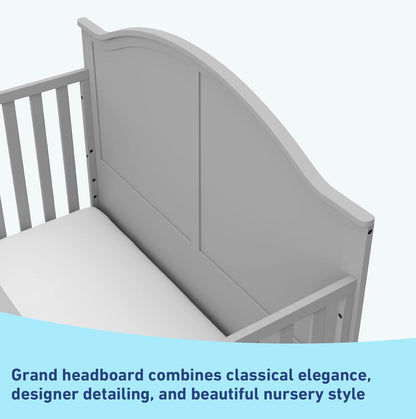 Graco Wilfred 5-in-1 Convertible Crib (Pebble Gray) – GREENGUARD Gold Certified, Converts to