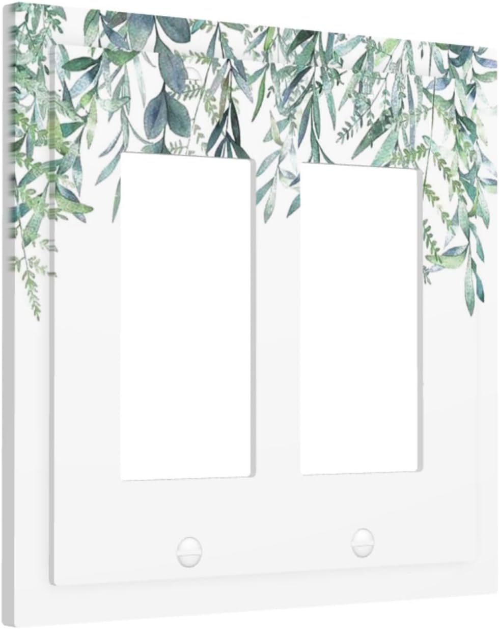 Eucalyptus Leaves Greenery Vine Flowers Simplicity Decorative Outlet Covers 2 Gang Double GFCI