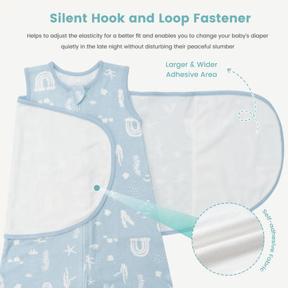 Baby Swaddle Sleep Sack 1.0 Tog 3-in-1 Cotton Baby Swaddle Blanket Wrap for Newborns 6-12 Months