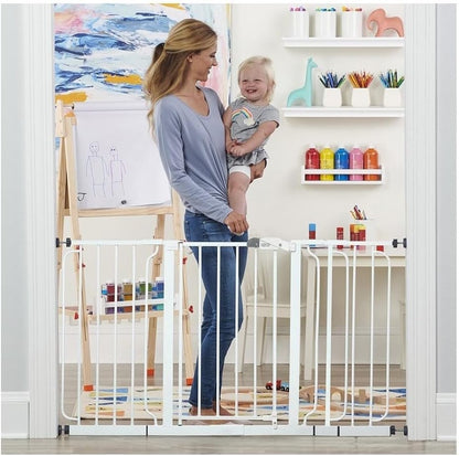 Regalo 56-Inch Extra WideSpan Walk Through Baby Gate, Includes 4-Inch, 8-Inch and 12-Inch