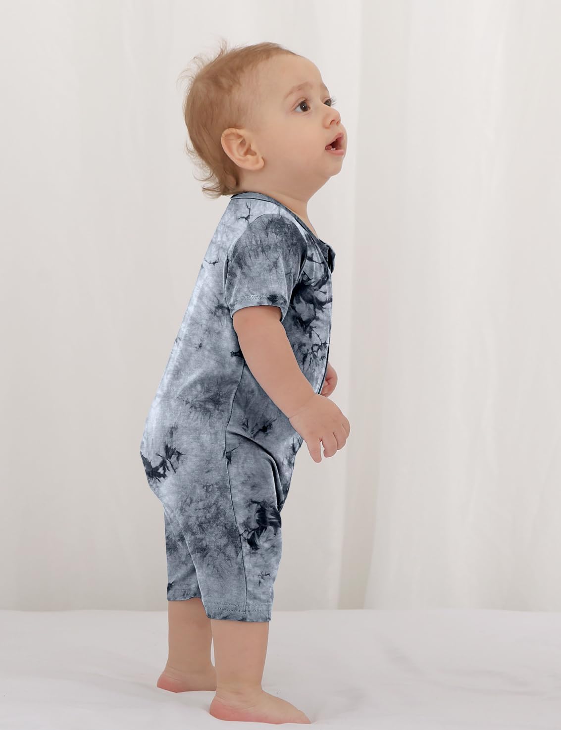 Jimonda Baby Girl Boys Rayon From Bamboo Pajamas 3 Pack Short Sleeve Footless Romper 2 Way Zipper