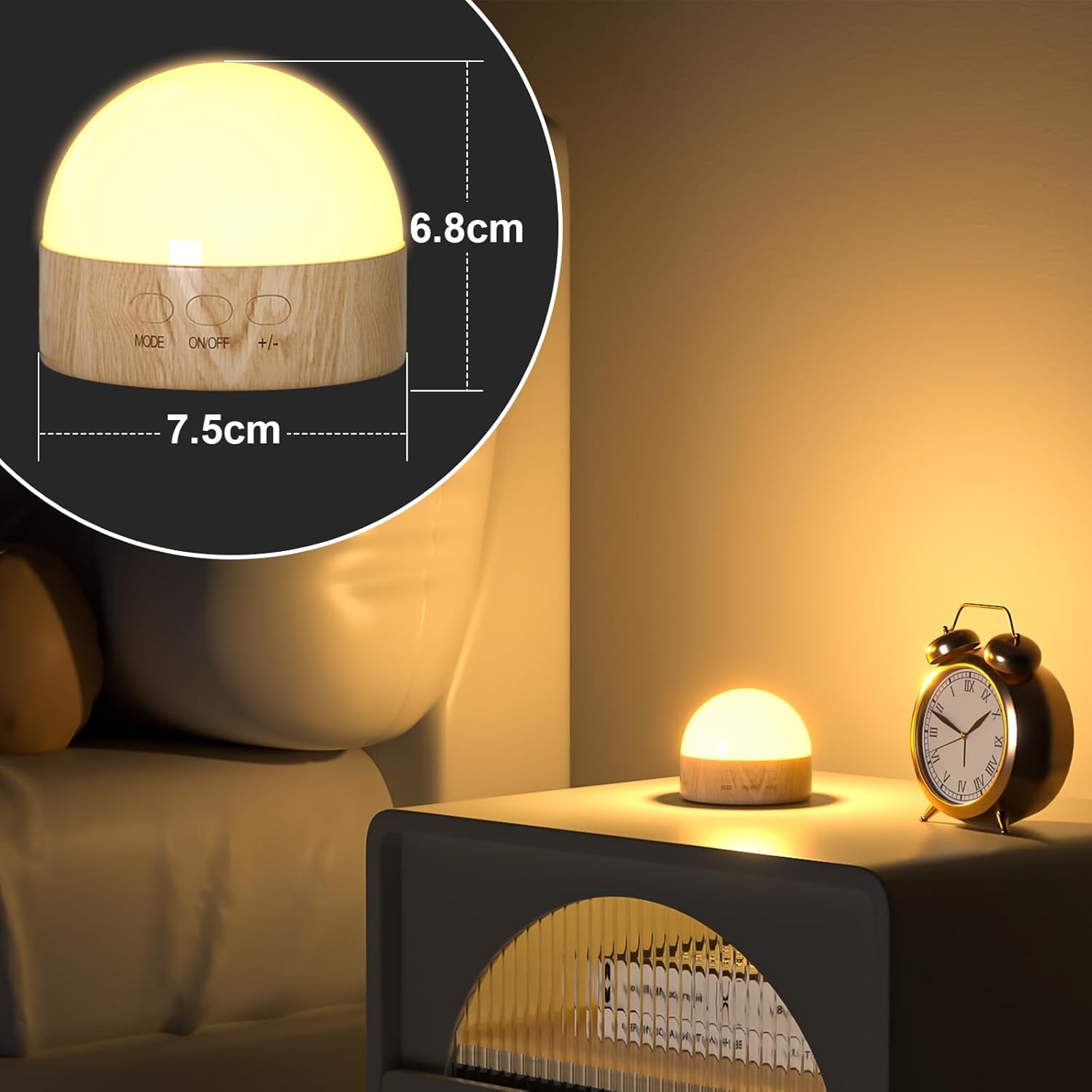 Kintion Night Light, Dimmable 8 Color Portable LED Night Light, 1800mAh Rechargeable Nursery Light