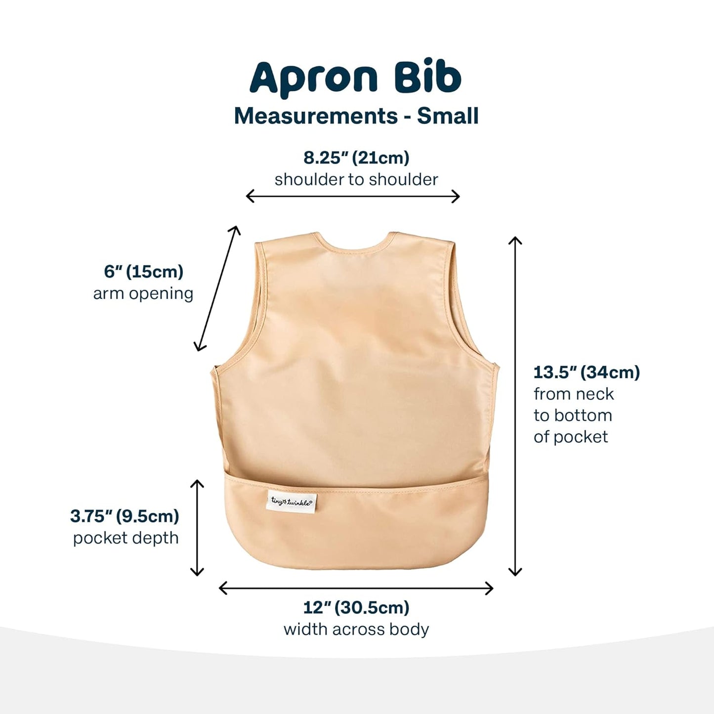 Tiny Twinkle Mess Proof Apron Bibs - 2 Pack Waterproof & Lightweight Baby Bibs for Led Weaning |