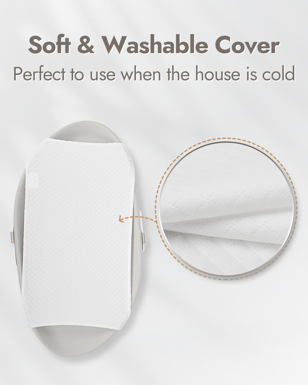 Papablic Baby Changing Pad, Waterproof & Non-Slip, Includes Washable Cover, Safety Strap for