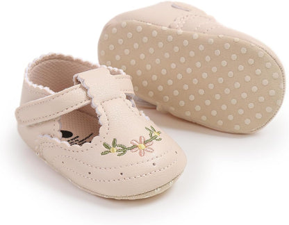 Baby Shoes Mary Jane Flats Non Slip Soft Sole Infant Toddler Sneakers First Walkers Party Christmas