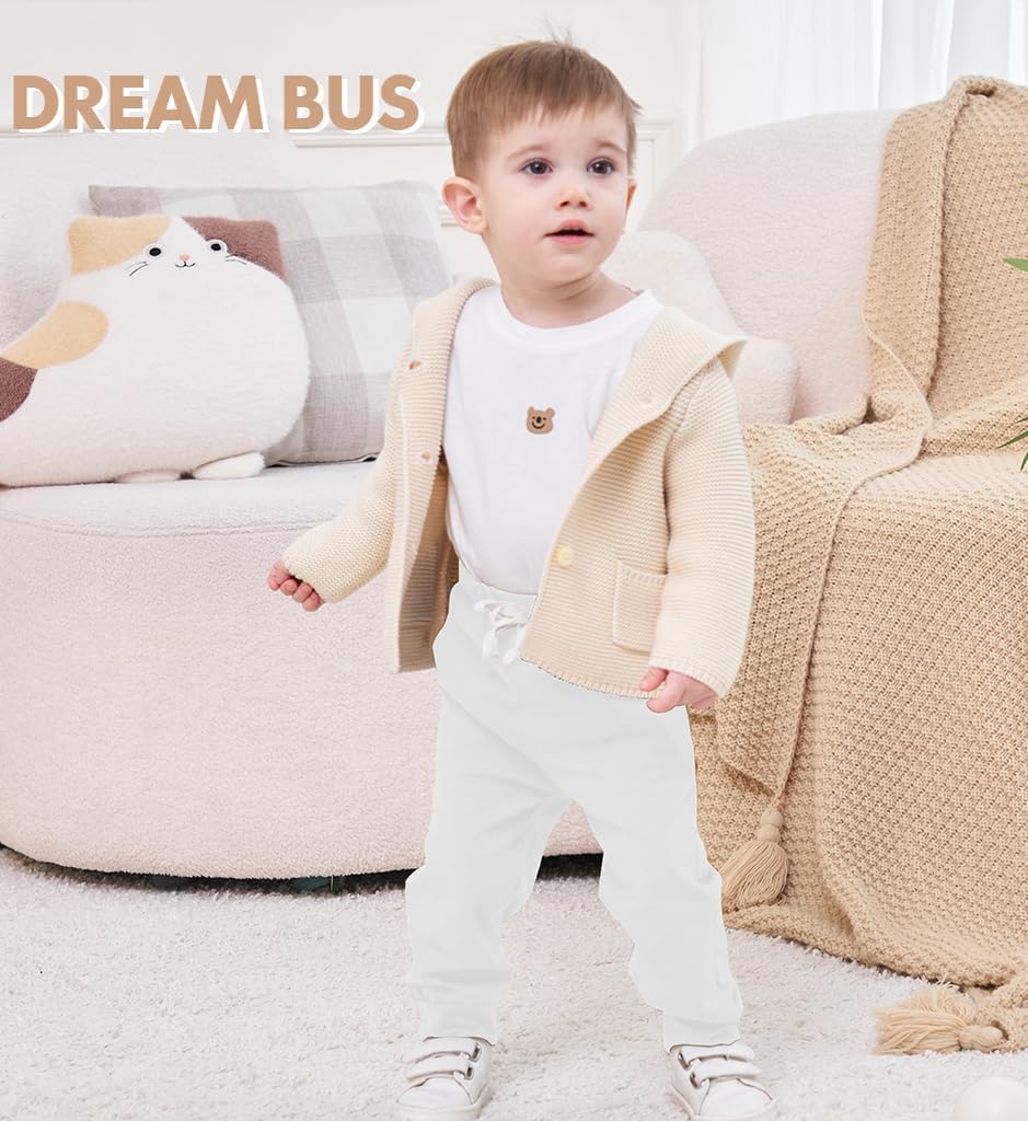 DREAM BUS Pack of 3 Toddler Jogger Pants with Pocket Toddler Boy Sweatpants Baby Boy Pants Infant