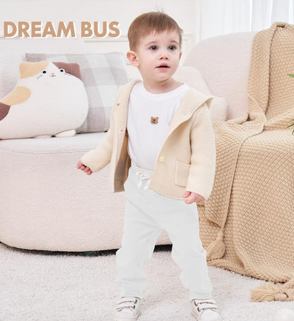 DREAM BUS Pack of 3 Toddler Jogger Pants with Pocket Toddler Boy Sweatpants Baby Boy Pants Infant