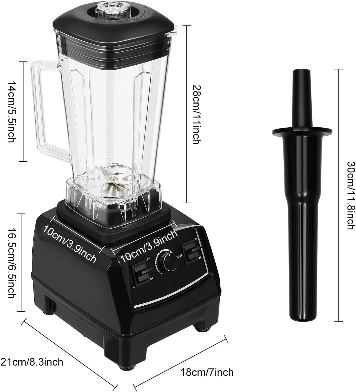 Blender 2L Automatic Smoothie Mixer Baby Food Blender 68oz Fruit Vegetables Juicer 2200W High-Speed