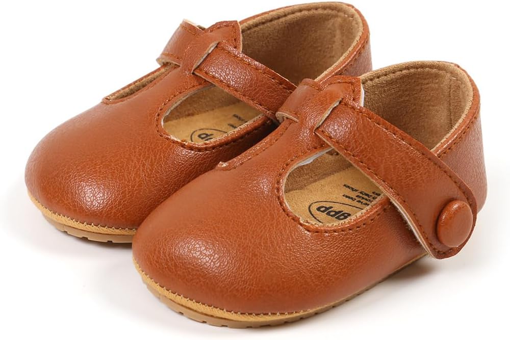Baby Shoes Mary Jane Flats Non Slip Soft Sole Infant Toddler Sneakers First Walkers Party Christmas