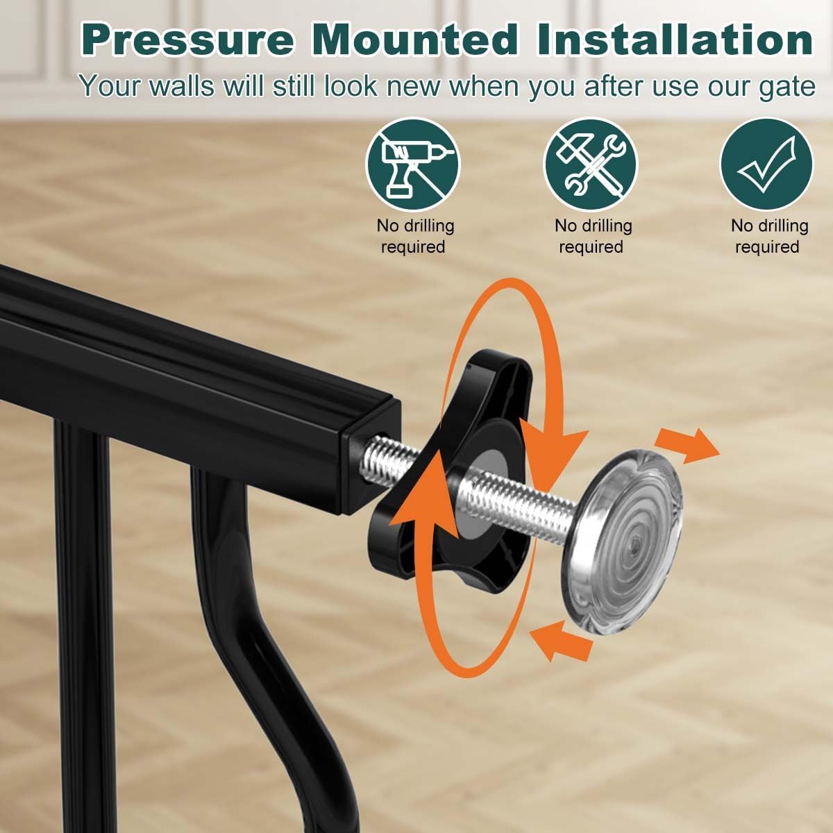 Fairy Baby Baby Gates for Stairs 29.5"-33.5" Wide, Safety Child Gate for Toddler Kids, Pet Dog