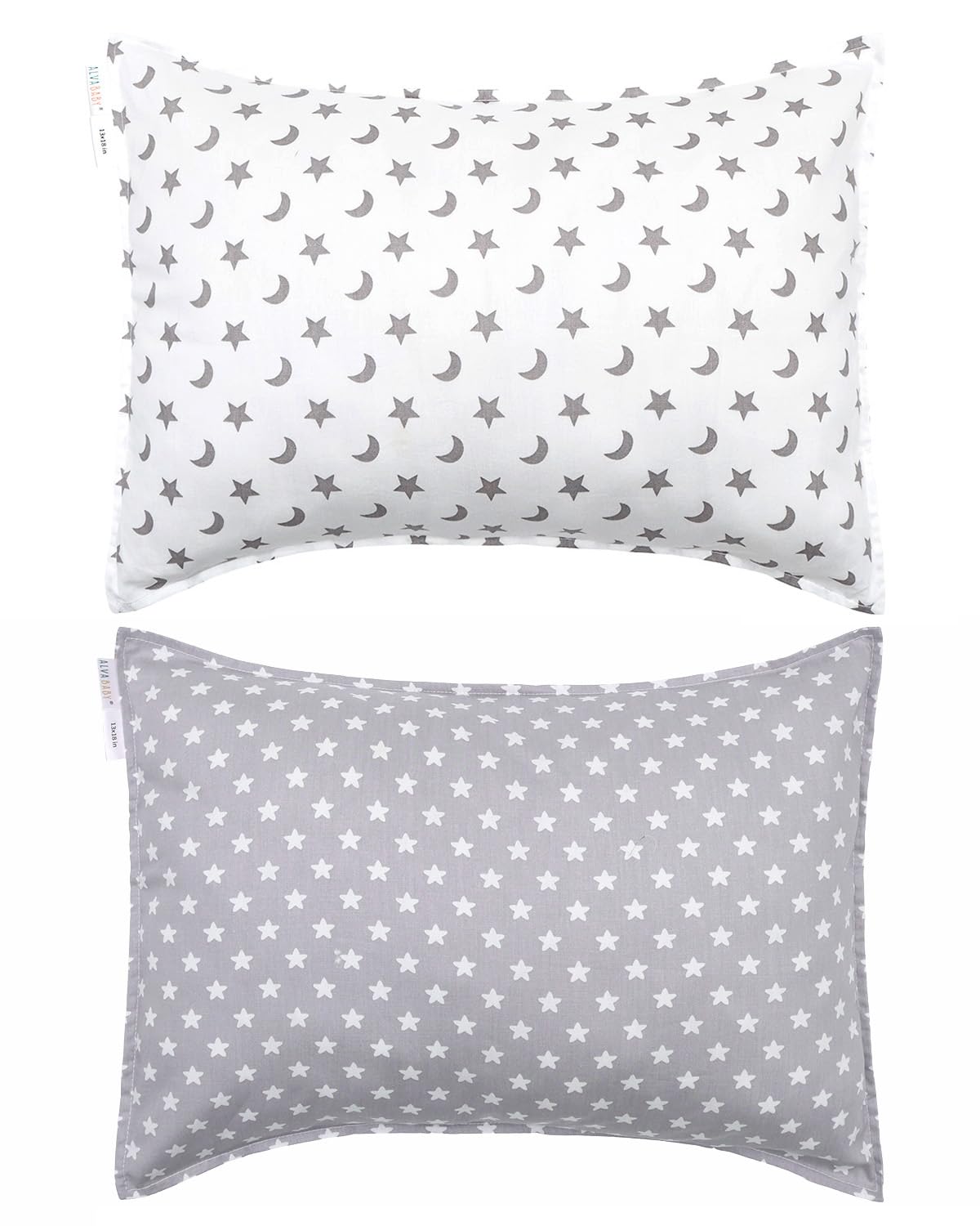 ALVABABY Toddler Pillowcases 2 Pack Organic Cotton Kids Pillow Cover Fit 13"x 18" or 12"x23"