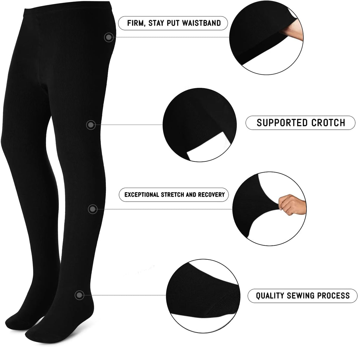 Kids, Girls thin Ribbed Cotton tights, Comfy, Soft Flat Tights Made from Breathable cotton| Great