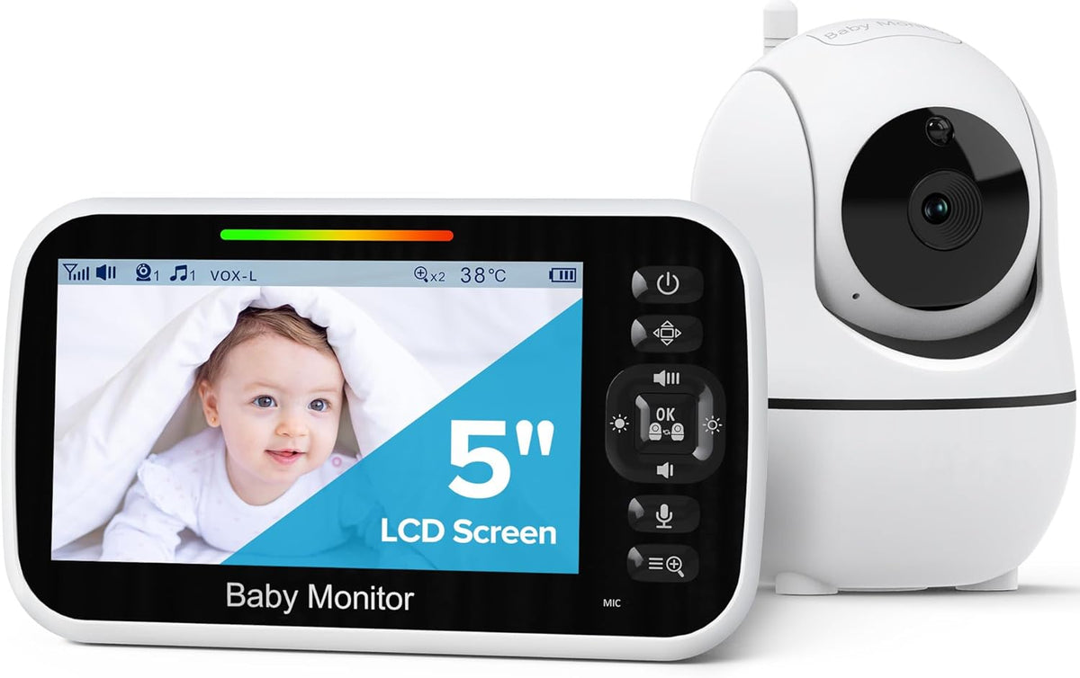 GoodBaby Baby Monitor with Camera and Audio - No WiFi, Remote Pan-Tilt-Zoom, Night Vision