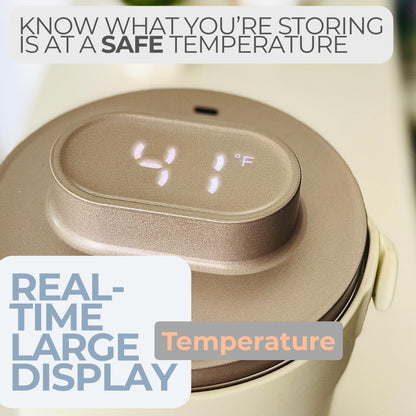 Portable Cooler, Breastmilk Chiller, Large Real-Time Temperature Display, Double Vacuum Insulation