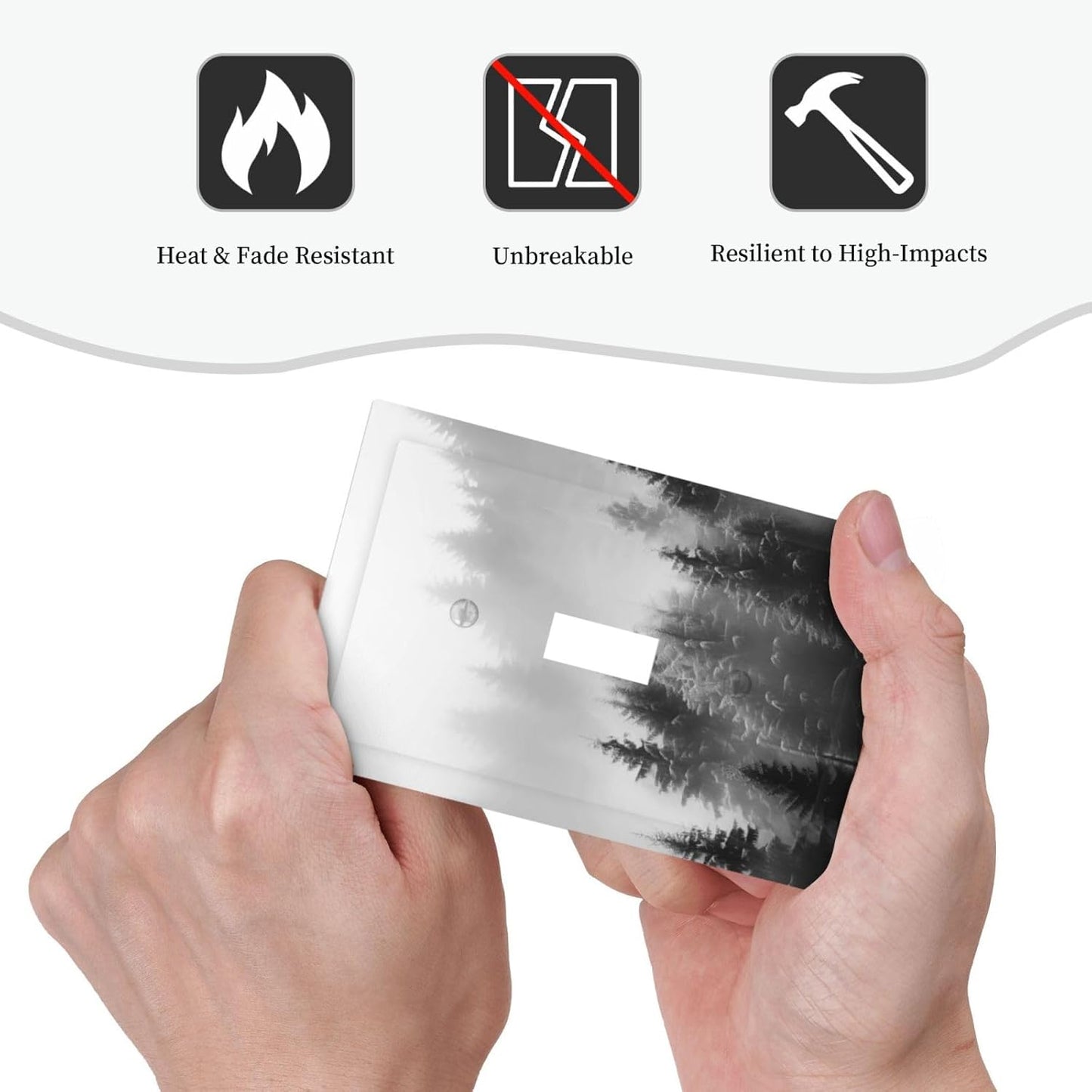 Foggy Forest Natural Scenery Retro Tree Pine Decorative Light Switch Cover 1 Gang Single Toggle