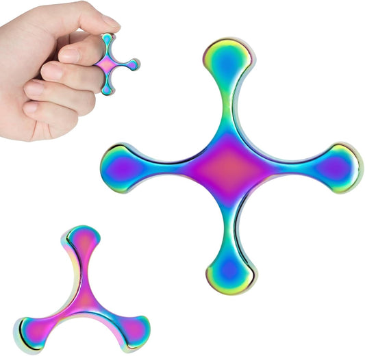 Fidget Toys Adults - Metal Finger Fidget Flipper 2Shapes - Quiet Unique Fidget Ring Stim Toys